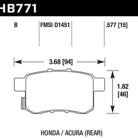 Hawk 08-16 Honda Accord High Performance Street 5.0 Rear Brake Pads