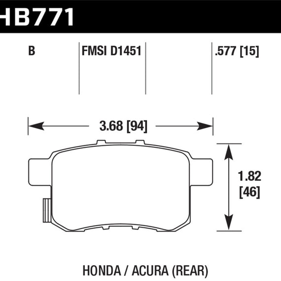 Hawk 08-16 Honda Accord High Performance Street 5.0 Rear Brake Pads