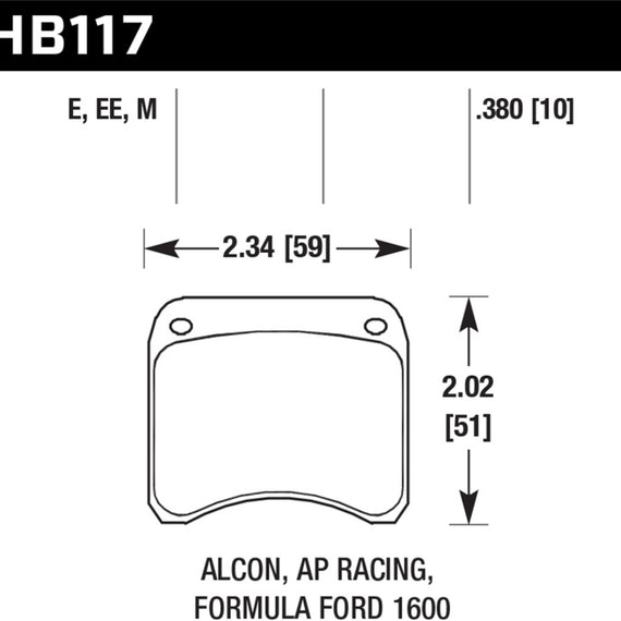 Hawk AP Racing CP3696 Blue 9012 Race Brake Pads