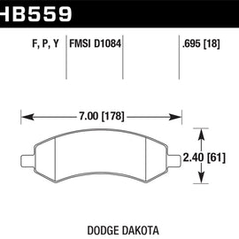 Hawk 06-16 Dodge RAM 1500 / 06-10 Mitsubishi Raider Super Duty Front Brake Pads