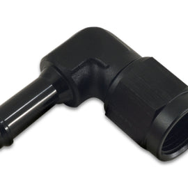 Vibrant -6AN to 3/8in Hose Barb 90 Degree Adapter - Anodized Black