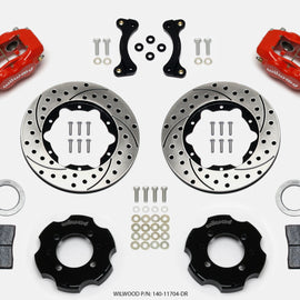 Wilwood Forged Dynalite Front Hat Kit 11.00in Drilled Red 95-05 Miata