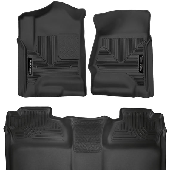 Husky Liners 14-18 Chevrolet Silverado Crew Cab X-Act Contour Front & Second Seat Floor Liners