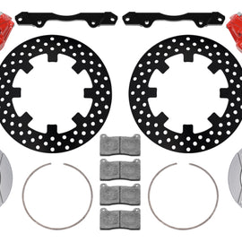 Wilwood 2014+ Polaris RZR XP 1000 Front Kit 11.25in Drilled - Red