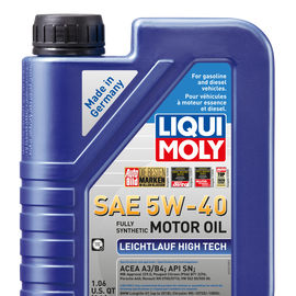 LIQUI MOLY 1L Leichtlauf (Low Friction) High Tech Motor Oil SAE 5W40