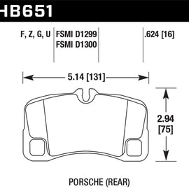 Hawk 07-08 Porsche 911 Turbo/911 GT3/911 GT3 CUP Rear Ceramic Street Brake Pads