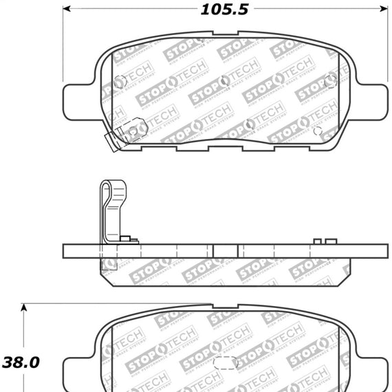 StopTech Street Touring 6/02-08 350z / 01-08 G35 Rear Brake Pads