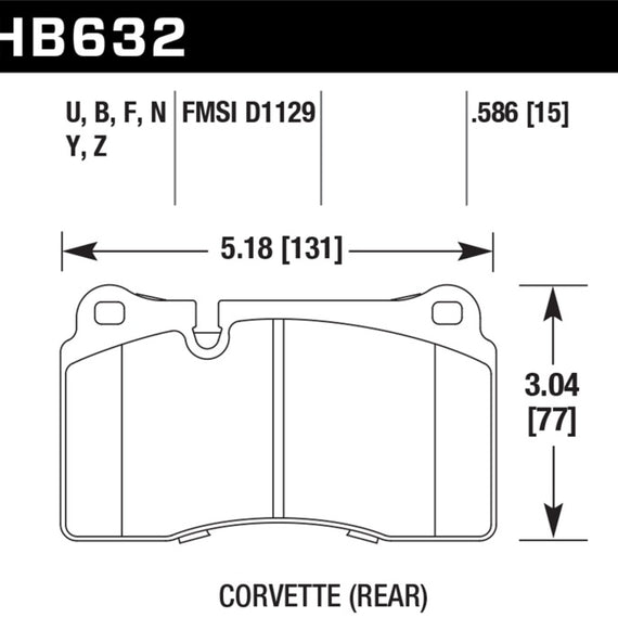 Hawk 06-10 VW Touareg Front / 09-11 Corvette Z06/ZR-1 (w/Carbon Ceramic Brake Package and Iron rotor