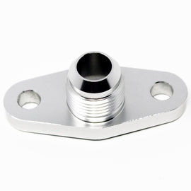 Torque Solution Billet Offset Oil Drain Flange w/ Integrated -10AN Flange: T3/T4 & PTE/Borg Turbo