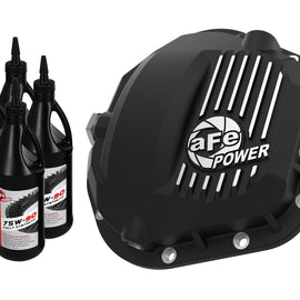 aFe Pro Series Front Diff Cover Black w/ Machined Fins 17-21 Ford Trucks (Dana 60) w/ Gear Oil