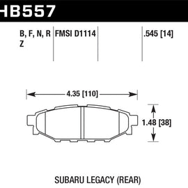 Hawk 08 WRX Rear HP+ Street Brake Pads