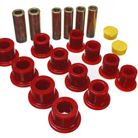 Energy Suspension 00-04 Ford Excursion 4WD / 99-04 F250/F350 4WD Red Front Leaf Spring Bushing Set