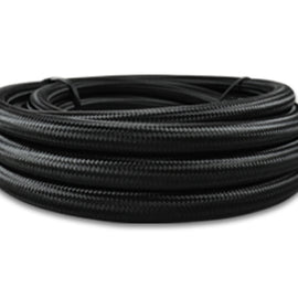 Vibrant -8 AN Black Nylon Braided Flex Hose w/ PTFE liner (5FT long)