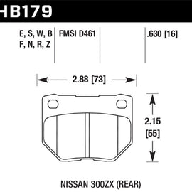 Hawk 2/1989-1996 Nissan 300ZX Base (Excl. Turbo) HPS 5.0 Rear Brake Pads