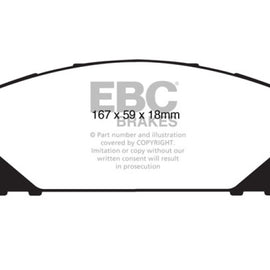 EBC 10+ Lexus RX350 3.5 (Japan) Extra Duty Front Brake Pads