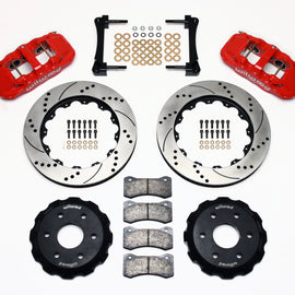 Wilwood AERO6 Front Truck Kit 14.25in Drill Red 1999-2014 GM Truck/SUV 1500