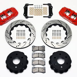 Wilwood AERO4 RearTruck Kit 14.25in Drill Red 1999-2010 GM 1500-SUV 1 Piston OE Caliper