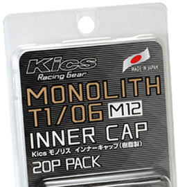 Project Kics M12 Monolith Cap - Black (Only Works For M12 Monolith Lugs) - 20 Pcs