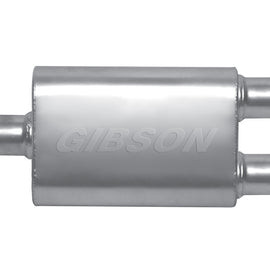 Gibson MWA Superflow Center/Dual Oval Muffler - 4x9x14in/3in Inlet/2.5in Outlet - Stainless