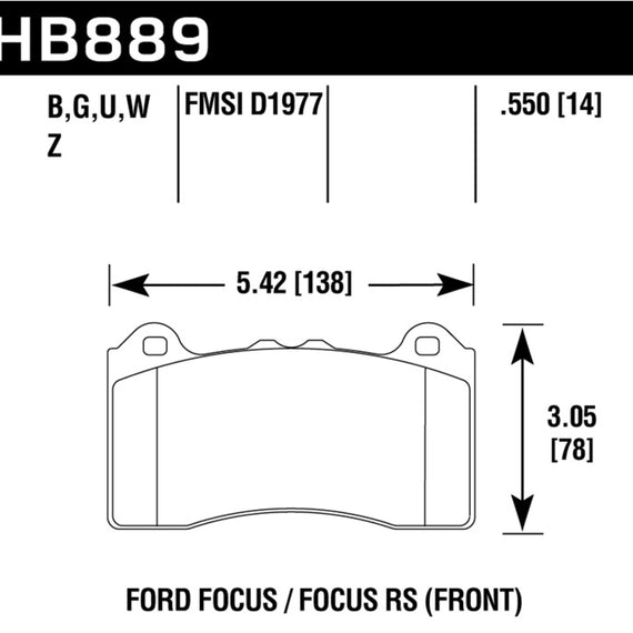 Hawk 2017 Ford Focus PC Front Brake Pads