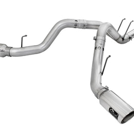aFe Atlas Exhaust 4in DPF-Back Exhaust Aluminized Steel Polished Tip 11-14 ford Diesel Truck V8-6.7L