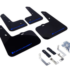 Rally Armor 12-18 Hyundai Veloster Black UR Mud Flap w/ Blue Logo