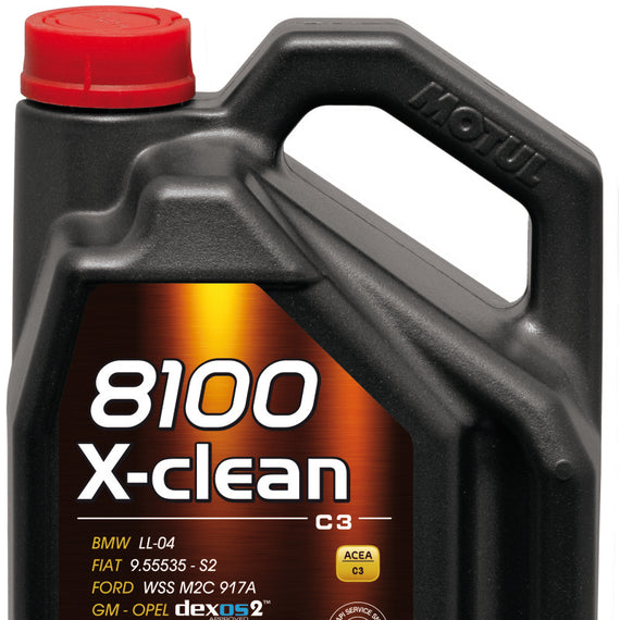 Motul 5L Synthetic Engine Oil 8100 5W40 X-CLEAN C3 -505 01-502 00-505 00-LL04