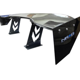 NRG Carbon Fiber Spoiler - Universal (59in.) w/ NRG Arrow Cut Out Stands and Large End Plates